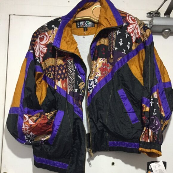 BRAND NEW VINTAGE RIVER EDGES PATCHWORK WINDBREAKER JACKETS SIZE M - Picture 6 of 12